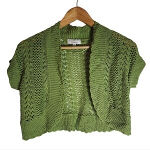 4 for $32 Lime green short knit over up sweater